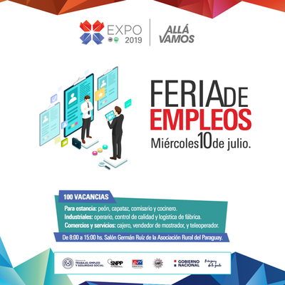 Cien vacancias para empleos, al costado del portón 1 de la Expo Mariano Roque - ADN Paraguayo