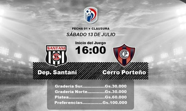 Entradas para Santaní-Cerro Porteño están en venta