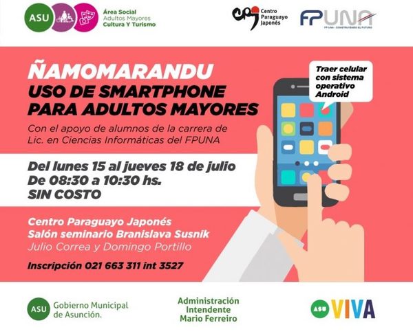 Taller de uso de smartphones para adultos mayores en el CPJ | .::Agencia IP::.