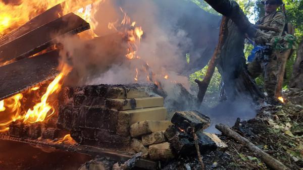 CULMINÓ LA OPERACIÓN SOBERANÍA CON LA ANULACIÓN DE 193 TONELADAS DE MARIHUANA EN PJC