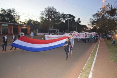 Sampedranos marchan para exigir paz y seguridad para el norte - Nacionales - ABC Color