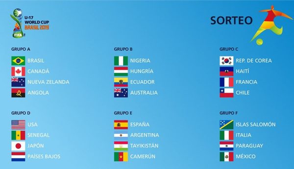 Paraguay conoce a sus rivales para Mundial Sub 17