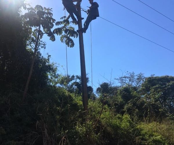 ANDE realiza tareas de mantenimiento en líne a de 23.000 voltios