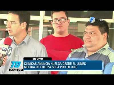 Clínica inicia una huelga desde el lunes