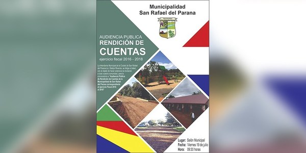 ANUNCIAN RENDICIÓN DE CUENTAS PÚBLICAS EN SAN RAFAEL DEL PNÁ.