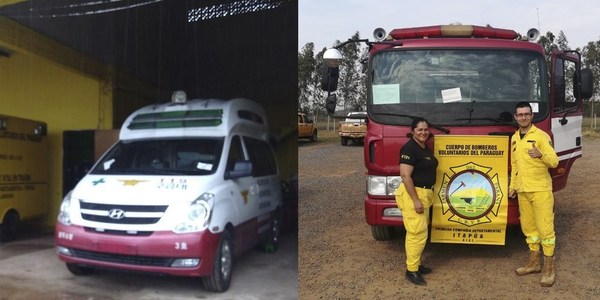 BOMBEROS DE MA. AUXILIADORA Y CARMEN DEL PNÁ PRESENTAN NUEVOS MÓVILES