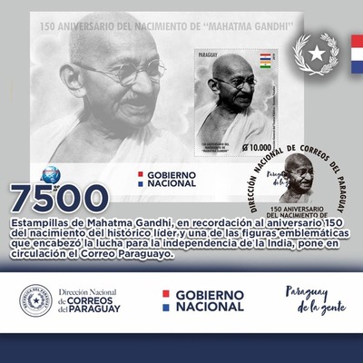 DINACOPA presenta sellos de Gandhi para conmemorar 150 aniversario de nacimiento - .::RADIO NACIONAL::.