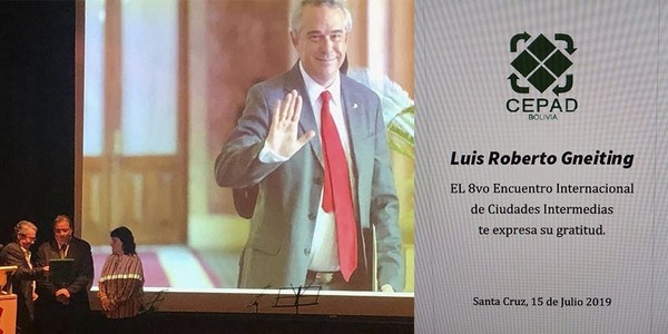 HOMENAJE PÓSTUMO AL DR. LUIS GNEITING EN EL VIII ENCUENTRO INTERNACIONAL DE CIUDADES INTERMEDIAS