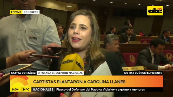 Cartistas plantaron a Carolina Llanes - ABC Noticias - ABC Color