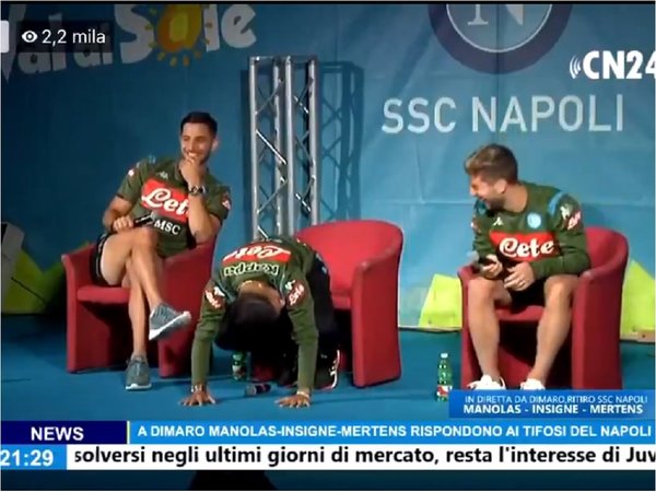 Sensacional broma del técnico Ancelotti a Insigne