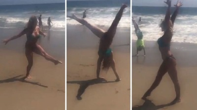 La ex gimnasta Nadia Comaneci recreó su histórico 10 en la playa » Ñanduti