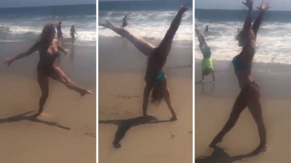 La ex gimnasta Nadia Comaneci recreó su histórico 10 en la playa » Ñanduti