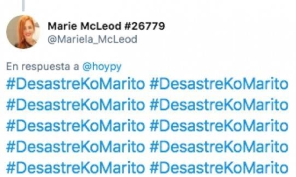 HOY / Tras pyrague digital, sancionan a funcionaria por escribir #DesastreKoMarito: "Es un eñecalma"