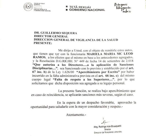 “Pyragüereato”: sancionan a funcionaria por escribir en su Twitter “Desastre ko Marito” - ADN Paraguayo