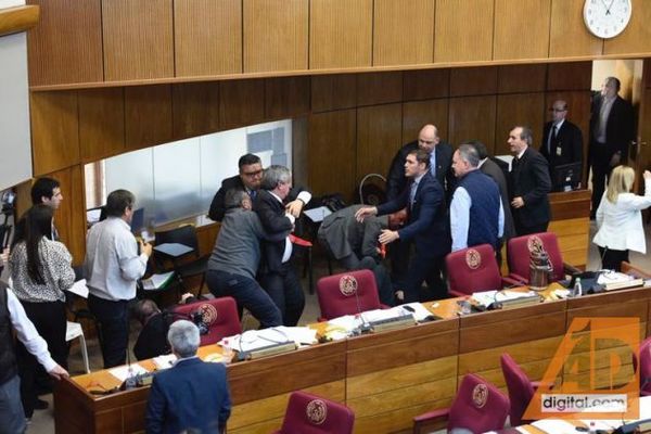 Pelea entre Enrique Riera y “Payo” Cubas en la Cámara de Senadores