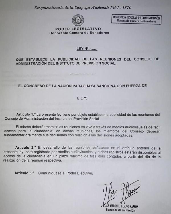 El sospechoso Consejo de IPS bajo lupa: proyectan ley para publicitar todos los actos y decisiones que tomen - ADN Paraguayo