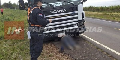 GOMERO MURIÓ APLASTADO BAJO UN CAMIÓN