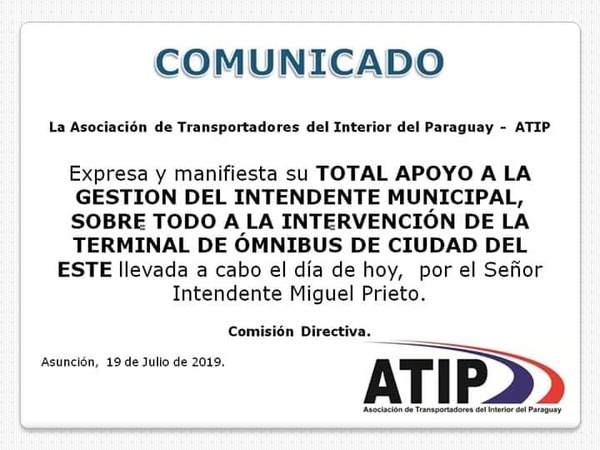 Transportadores respaldan actuar de Prieto