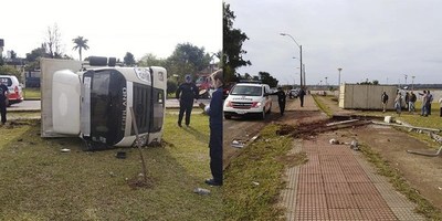 APARATOSO VUELCO SOBRE LA COSTANERA ESTE DE ENCARNACIÓN