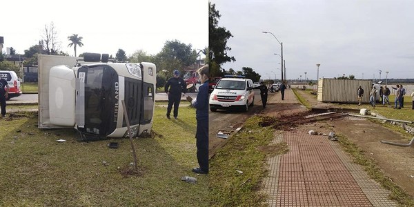 APARATOSO VUELCO SOBRE LA COSTANERA ESTE DE ENCARNACIÓN