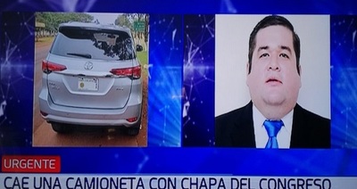 Camioneta robada en Brasil tiene chapa de diputado