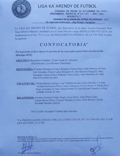 Ka´arendy comienza trabajos con miras al Interligas