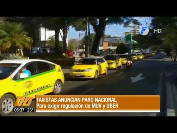 Taxistas anuncian paro nacional para mañana martes