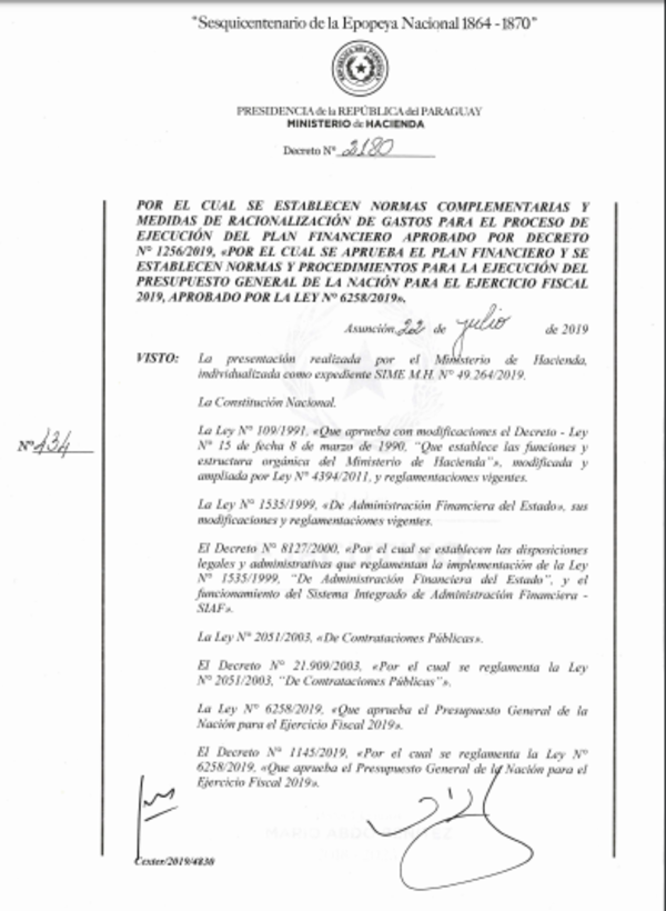 Abdo firma decreto para racionalizar gastos en entidades públicas - ADN Paraguayo