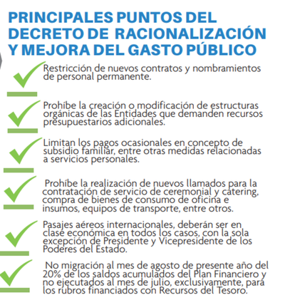 Acuerdo para frenar despilfarro en el gasto