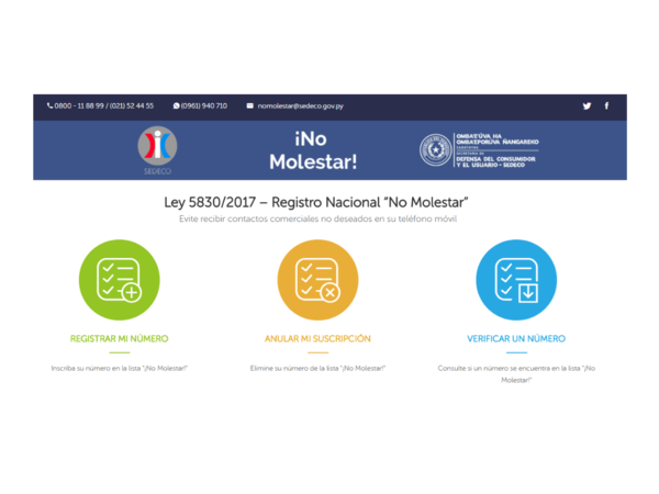 “No Molestar”, con más de 17.000 inscritos no logra el resultado esperado