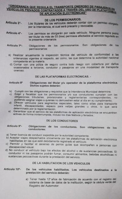 Junta Municipal aprueba en general proyecto de regulación a MUV y UBER - ADN Paraguayo
