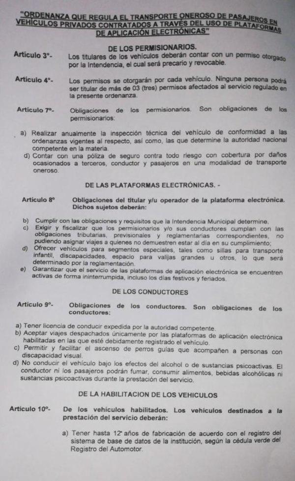 Junta Municipal aprueba en general proyecto de regulación a MUV y UBER - ADN Paraguayo