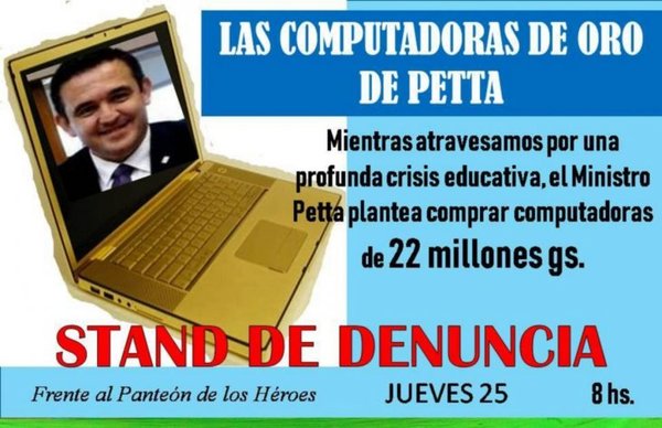 Denuncian crisis educativa y compra de computadoras costosas por parte del MEC