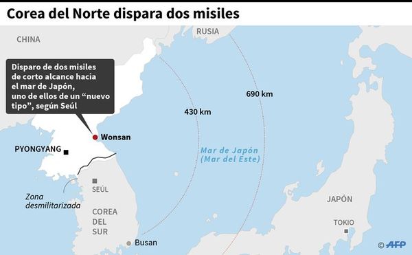 Corea del Norte realiza nueva prueba con misiles - Internacionales - ABC Color