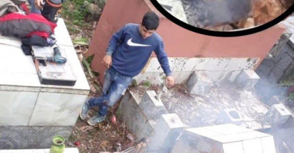 Amis armaron asadacho en el ¡cementerio!