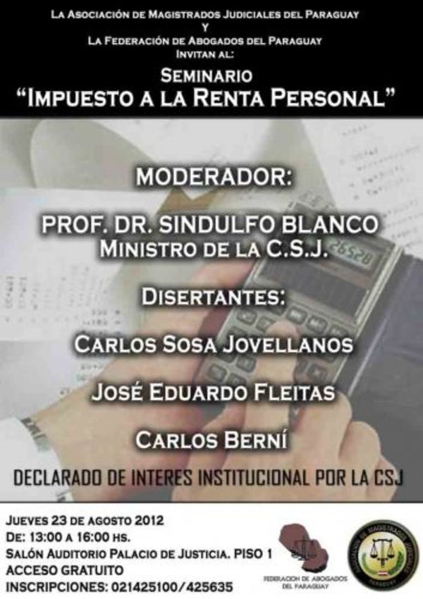 Realizarán seminario sobre Impuesto a la Renta Personal