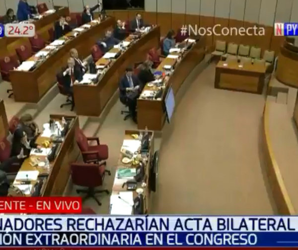 Senado rechaza el acta bilateral de Itaipú