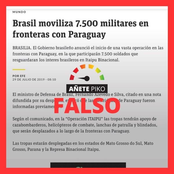 No existe movilización de militares brasileños en la frontera con Paraguay - Añete piko - ABC Color