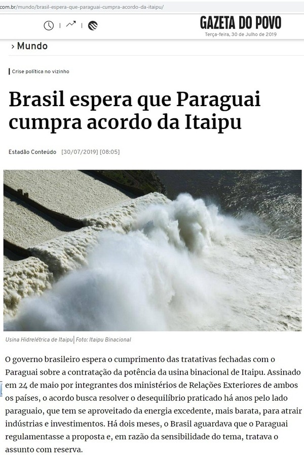 En Brasil piden a Bolsonaro que no dé marcha atrás en torno a acta secreta que firmó con Abdo - ADN Paraguayo