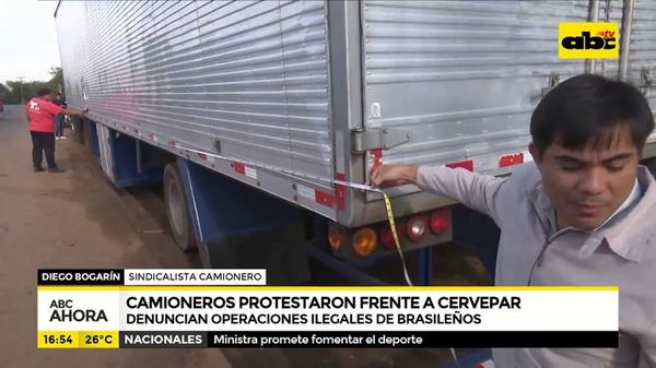 Camioneros protestaron frente a cervepar - ABC Noticias - ABC Color