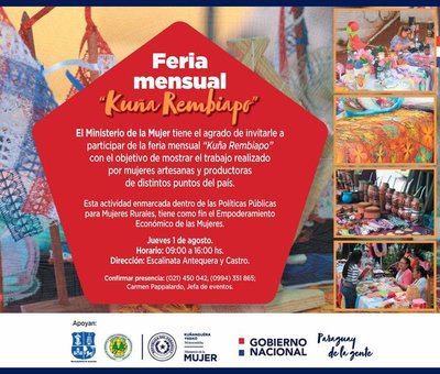 Feria de productos y artesanías este jueves en la Escalinata Antequera de Asunción | .::Agencia IP::.