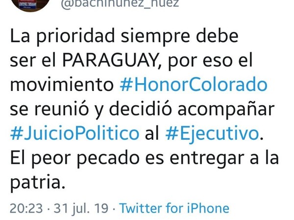 Bancada de HC en Diputados acompañará juicio político contra Mario Abdo - Radio 1000 AM