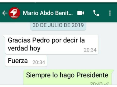 Mario Abdo agradece al extitular de la Ande por decir la verdad - Radio 1000 AM