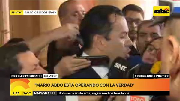 Rodolfo Friedmann: “Mario Abdo está operando con la verdad” - ABC Noticias - ABC Color