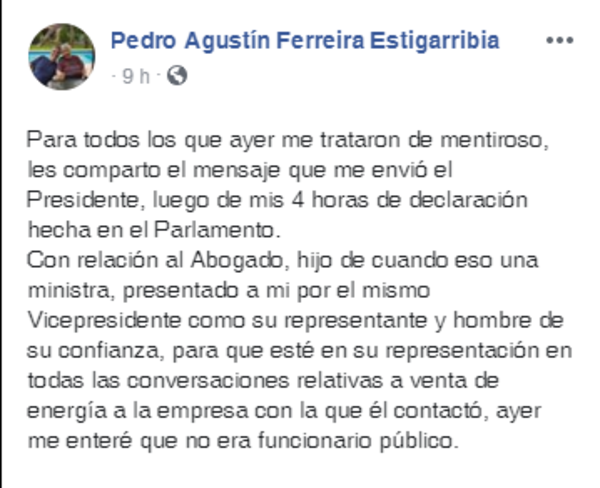 Ferreira arremetió en redes sociales