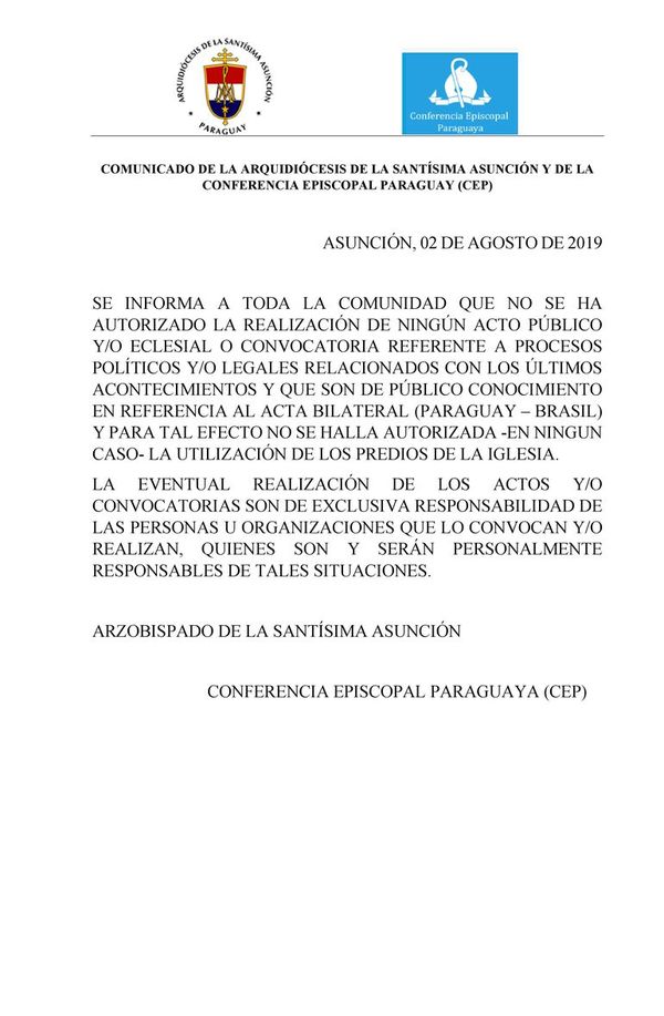 Arquidiócesis oñemboyke umi ojeruréva Tetã Paraguái myakãhára Abdo Benítez ñemongúi - ABC Remiandu - ABC Color