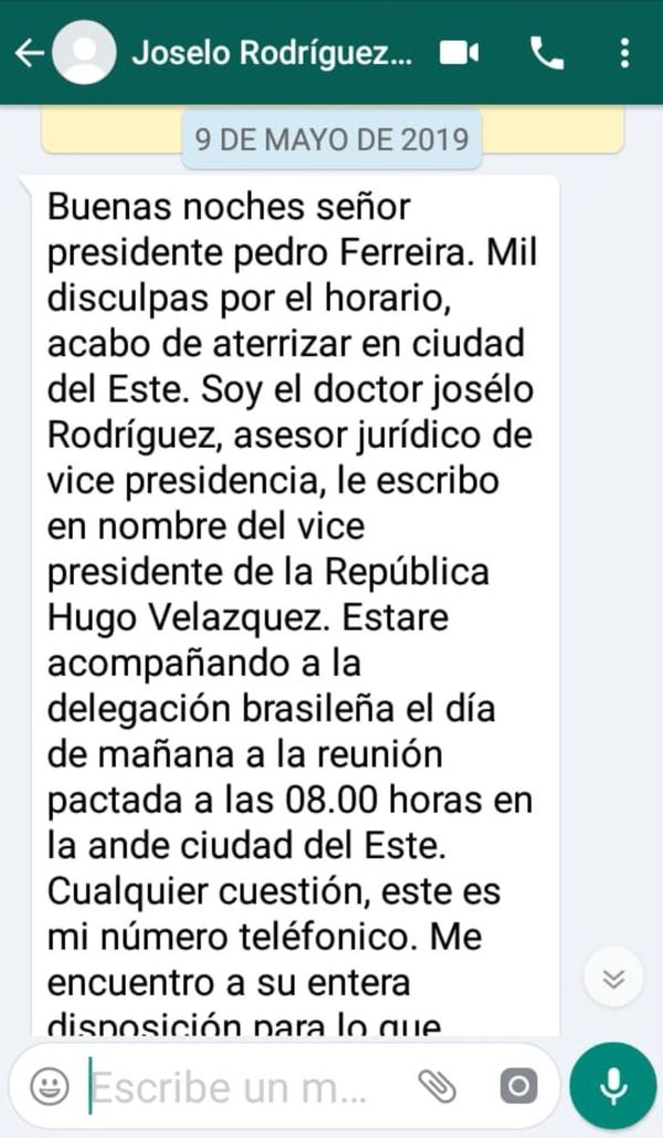 Joselo “perdió” su celular y los mensajes que involucran al vicepresidente - Nacionales - ABC Color