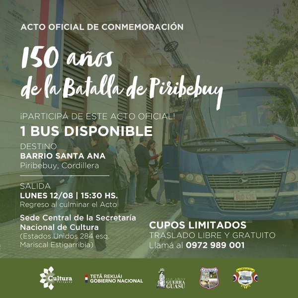 Invitan a conmemorar los 150 años de la Batalla de Piribebuy | .::Agencia IP::.