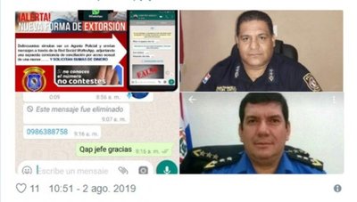 Con foto de comisarios extorsionan a la gente