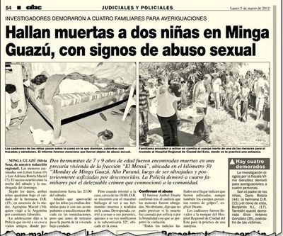 La justicia tardó en llegar para dos hermanitas violadas y asesinadas - Judiciales y Policiales - ABC Color